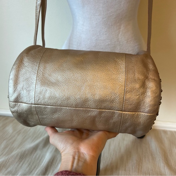 Frye Gold Studded Leather Shoulder Bag main image 9